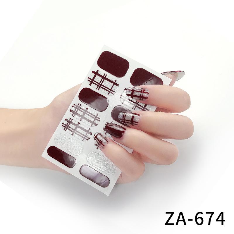 Nail Art Stickers 3d Nail Stickers 14 Finger Hot Stamping Cat Eye Leopard Print Nail Art Stickers