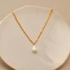 Baroque Style Irregular Shell Pearl Pendant Copper Chain Fashion Necklace For Women