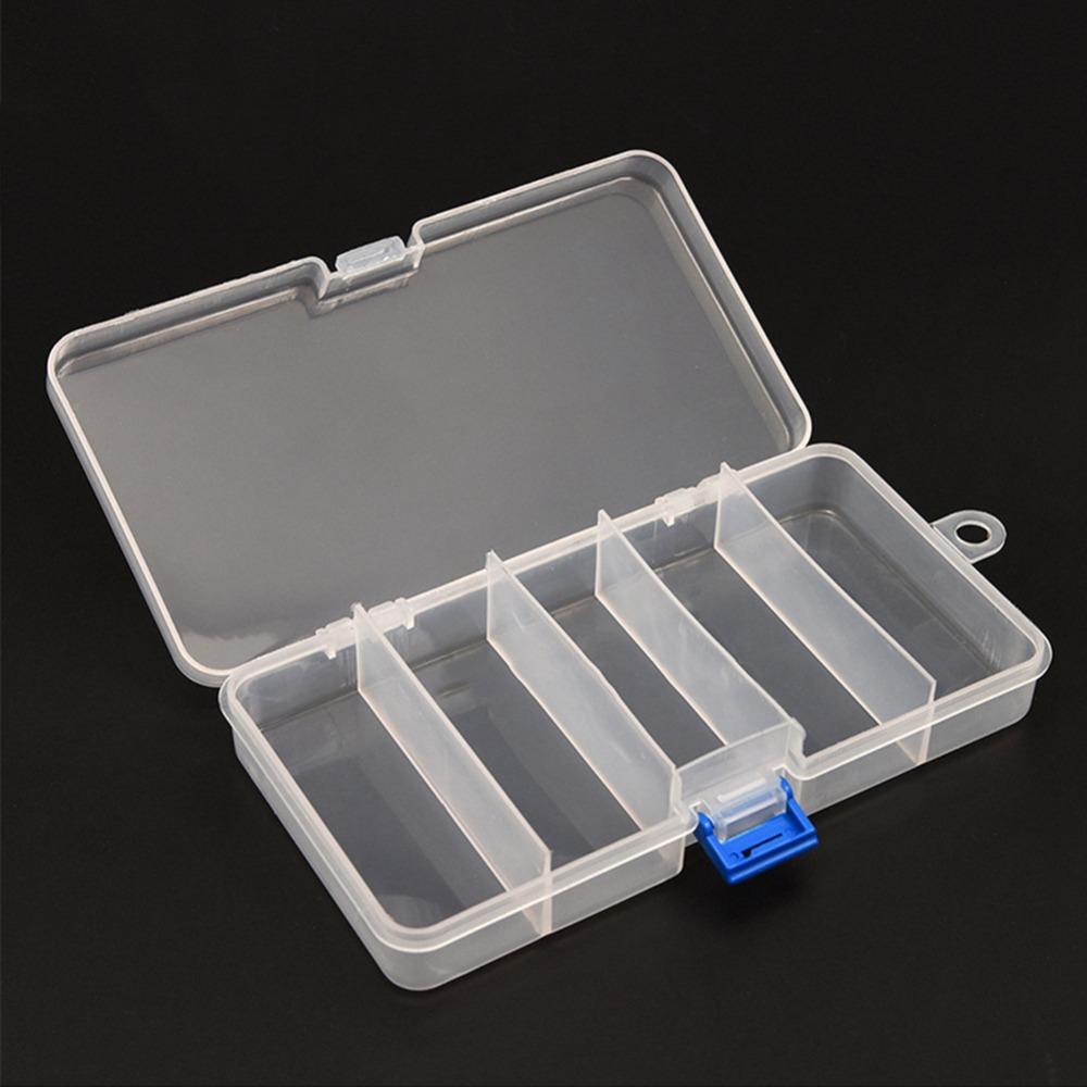 4PCS Clear Plastic Fishing Tackle Storage Box Lure Container  for Bait Hooks Storage