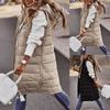 Women's Long Winter Coat Vest With Hood Sleeveless Warm Down Coat With Pockets Quilted Vest Down Jacket Quilted Outdoor Jacket