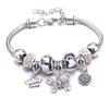 Adjustable Crystal Butterfly Beaded Bracelet - European & American Style Jewelry for Women