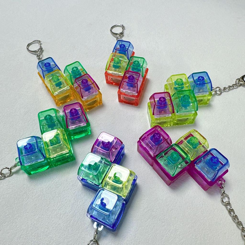 PC high-transparency Tetris decompression button mechanical luminous keyboard decompression button flash pinch toy