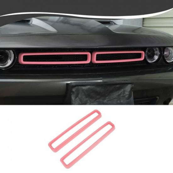 Pink Front Grill Mesh Grille Erts Trim Cover Frame For Dodge Challenger 2015+