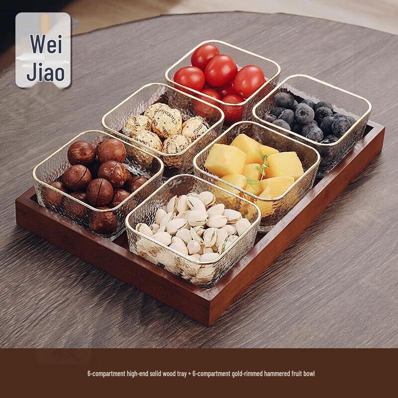 Weiyi Glas Servierschüssel Set mit Unterteilungen