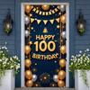 Happy 100th Birthday Banner Gold Lettering Milestone Birthday Display Centenarian Party Banner Gold Balloon Decor For Milestone