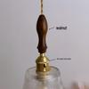 Japanese Walnut Brass Glass Pendant Light for Bar, Restaurant, Bedside, Display, Entrance, Study, Bedroom