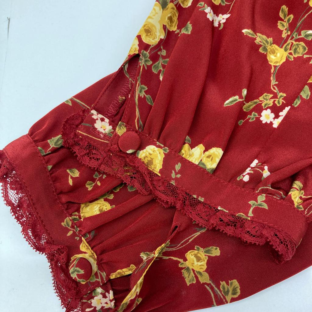 INGEBORG Red Flower One Piece Dress Not Written RedUsed