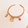 Pet Halloween Collar Velvet Metal Bell Pumpkin Bat Pendant Cat Dog Necklace Accessories