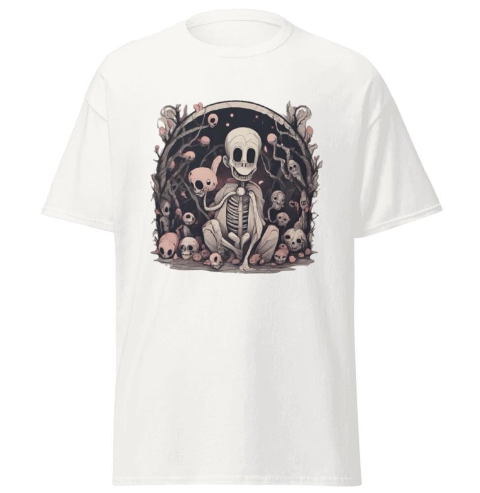 Grim And Grinning - Skeleton - Skulls - Horror - T-shirt L S