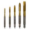 5-Piece Titanium Spiral Point Taper Tap Set, High-Speed Steel Tapping Drill Bits