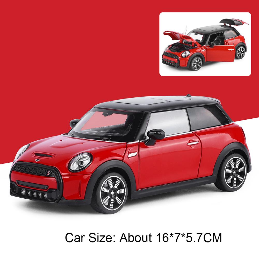 1:24 Mini Cooper S 5er Serie 530Li Miniatur Spielzeugauto Legierung Druckgussmodell Hinterrad Rückstellkraft Türen zu öffnen Fahrzeug Weihnachtsgeschenk