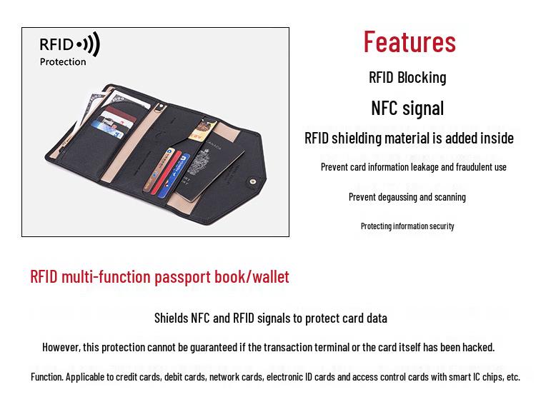 Portfel na paszport RFID do użytku transgranicznego: Wielofunkcyjny etui na dokumenty podróżne dla mężczyzn i kobiet