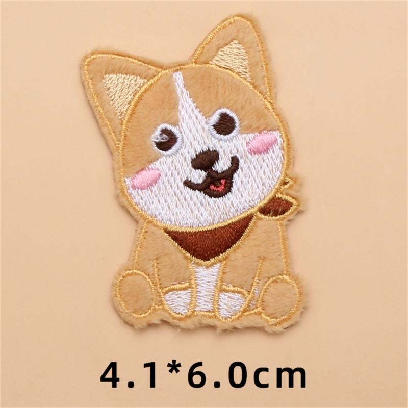 10Pcs Dog Embroidery Iron On Patches Adhesive Embroidery Appliques For Clothing Jackets Bags Hat Decoration and Sewing