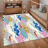 Teppich rutschfest tropische Fische Aquarell-Illustration Fußmatte für Kinderzimmer Schlafzimmer Wohnzimmer Kinderzimmer Heimdekoration