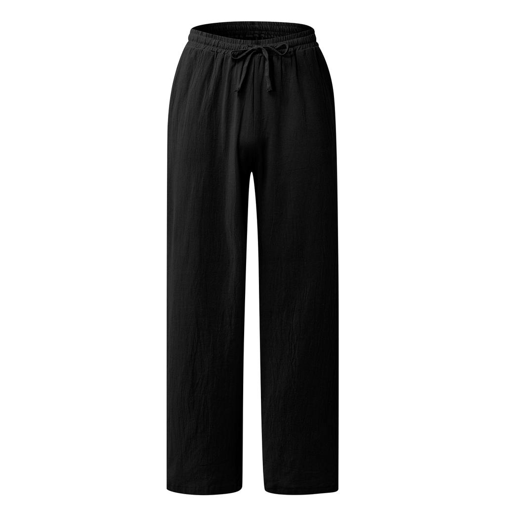 Men's Casual Loose And Comfortable Casual Pants Cotton Linen  Drawstring Trousers