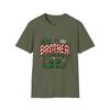 Unisex Softstyle T-Shirt Mens Womens Tees Top BROTHER Bubble Letters Elf Hat Crown Lights Christmas