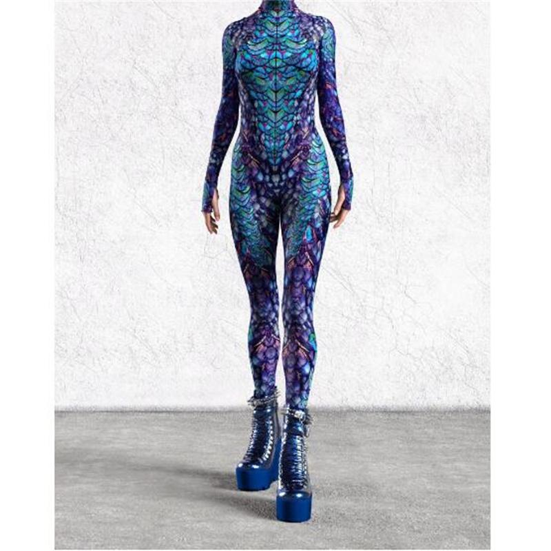 Zentai oblek Festivalový outfit Catsuit Přední zip Punk Rave Kombinéza Cosplay Body Morphsuit Párty Rave oblečení 2024