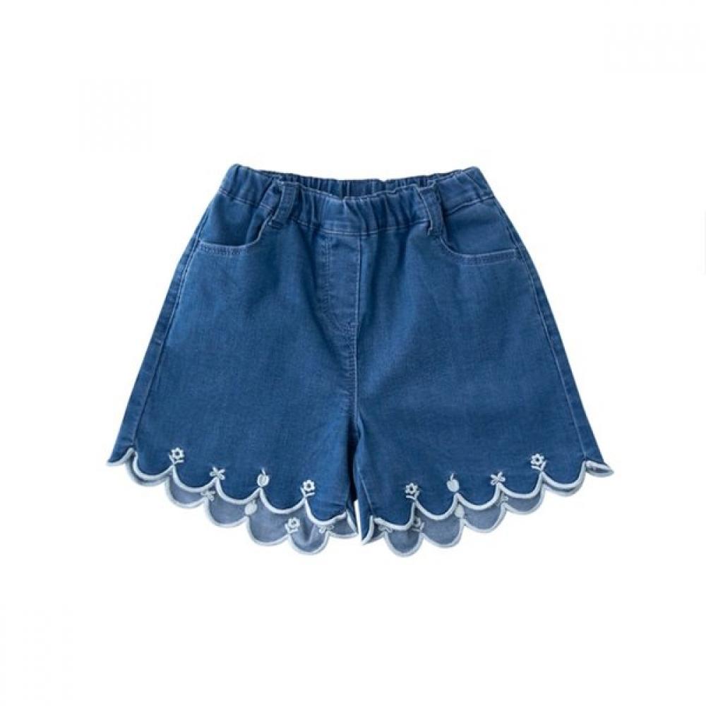 

Little Ground Scallop Embroidery Denim Pants 76312 412 01 BLUE/110