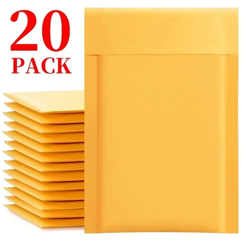 10-50Pack Kraft Paper Bubble Envelopes Bags Waterproof Bubble Mailing Envelope Different Size Mailers Seal Adhesive Shipping Bag