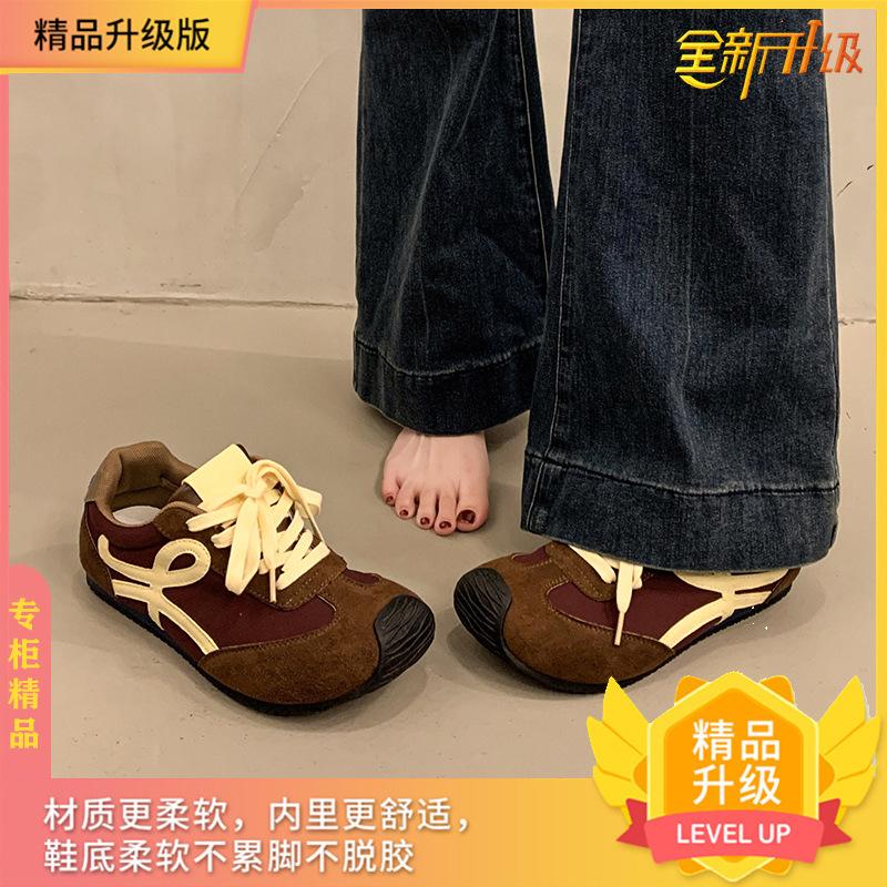 Red German training shoes for women's 2025 new spring retro cute soft-soled sports and leisure versatile Forrest Gump board shoes