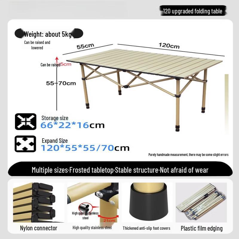ZISIZ Aluminum Alloy Outdoor Folding Camping Table