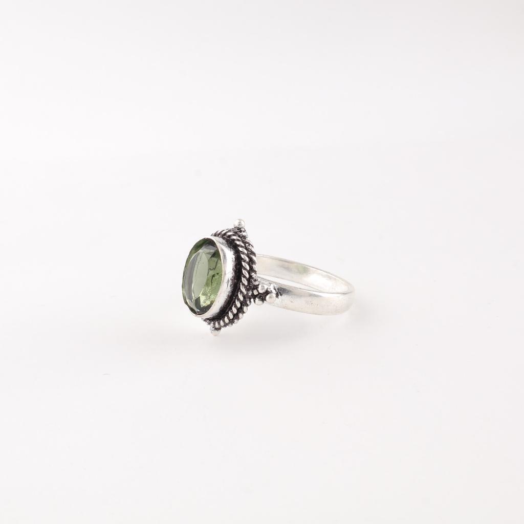 Green Tourmaline Gemstone 925 Sterling Silver Jewelry Handmade Ring Women's Gift RR-9-48