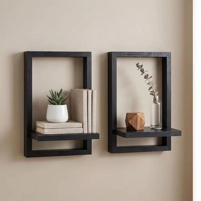 Square Shape Wall Floating Hanger Decorative Wall Mounted Shelf Plant Display Shelf  Kitchen