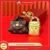 Golden Cell Phone Charm: Wishful Ornament & Money Cure Keychain Small Gift