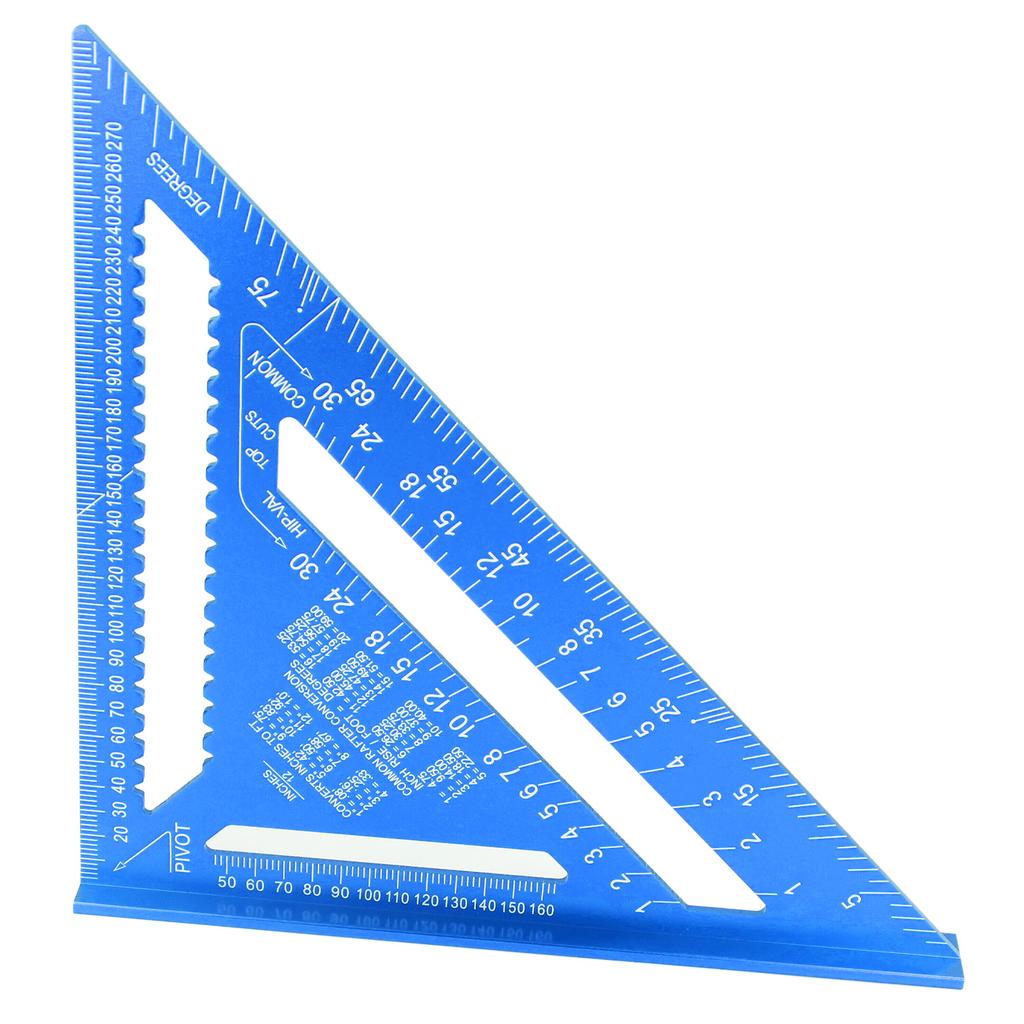 Echer de căprior 12 Inch 45 90 Grade Echer Triunghiular de Tâmplar Aliaj Aluminiu Prelucrarea Lemnului Metric