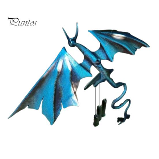 Metal Flying Dragon Wind Chime with 3 Tubes Natural Soothing Melody Garden Patio Outdoor Vintage Dragon Hanging Wind Bell Decoration Ornament