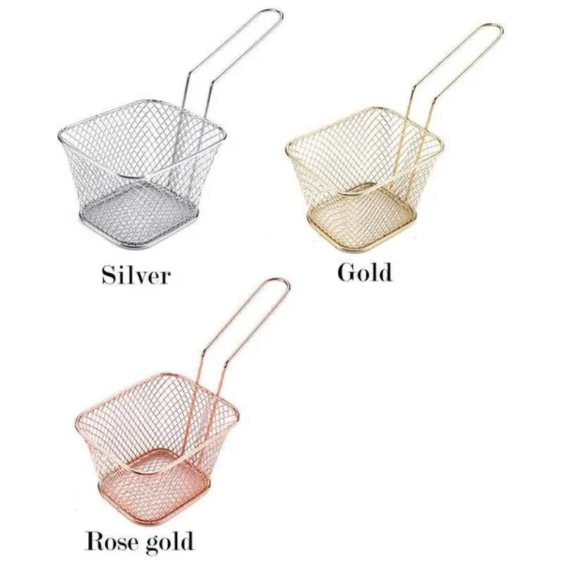 1PC Stainless Steel French Fries Basket Kitchen Fry Food Presentation Basket