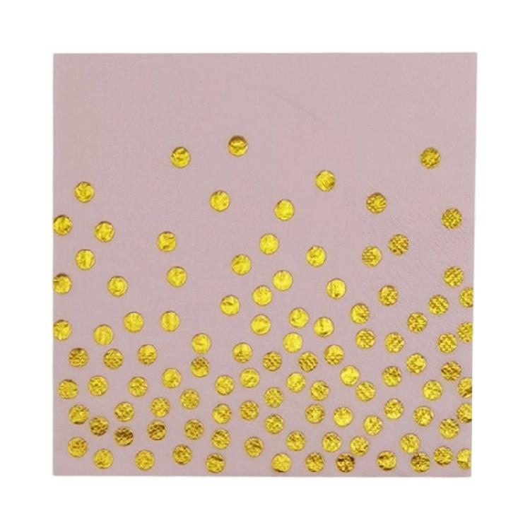 Pack of 20 Strong Absorbent Disposable Napkins Gold Foil Designs for Birthday Christmas Party Occasion Use