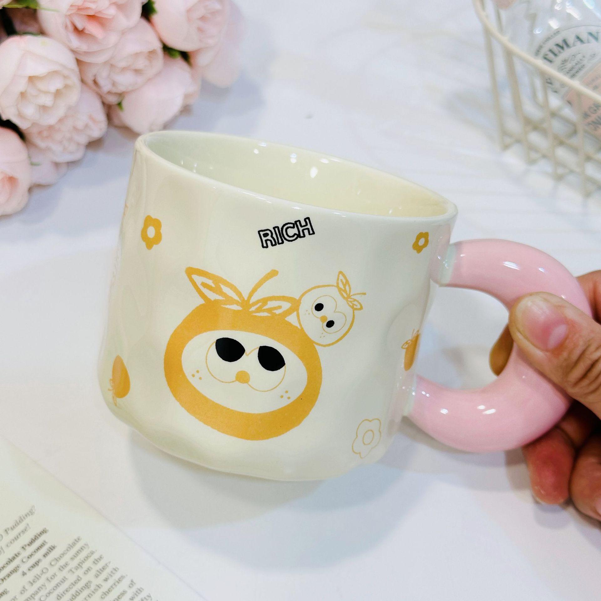 

Французский цветочный кубок с английскими буквами, стакан для воды, привлекательный внешний вид, большая емкость, офисный стакан для питьевой воды, подарок 380ML