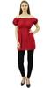 Bimba Women's Off shoulder Puff Sleeve Tops Elastic Waist Blouse Cotton
