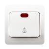 European Style Doorbell Switch with Indicator Light, ABS Panel & Ceramic Base, Self-Resetting Wall Switch