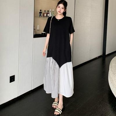 Short Sleeve Plus Size Cotton Vintage New In Dresses for Women Casual Loose Long Summer Dress