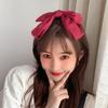 LUYING Ribbon Hair Accessory, Large, Black and Red, Cute, Elegant, Stylish Hair Clip, Popular Big Ribbon, Handmade Clip, Dark Sake Red Ribbon