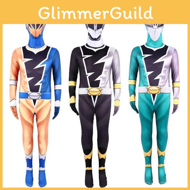 Power Mighty Morphin Rangers Costume Cosplay Dress Party Superhero Jumpsuit