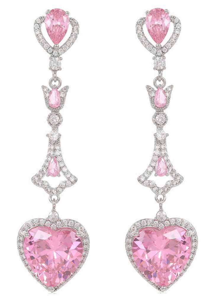 Heart-Shaped Lightweight Luxury Dangle Earrings – Fashionable High-End Ear Accessories