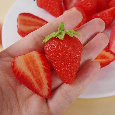 10PCS Artificial Strawberry Fake Fruit Model Faux Half Strawberry Decoration Photography Prop Window Display Home Decor