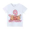 Capybara Girl Birthday Clothes Cute Toddler Kids Number T Shirt Cartoon Short Sleeve Baby Cotton T Shirt Summer Children  Tops