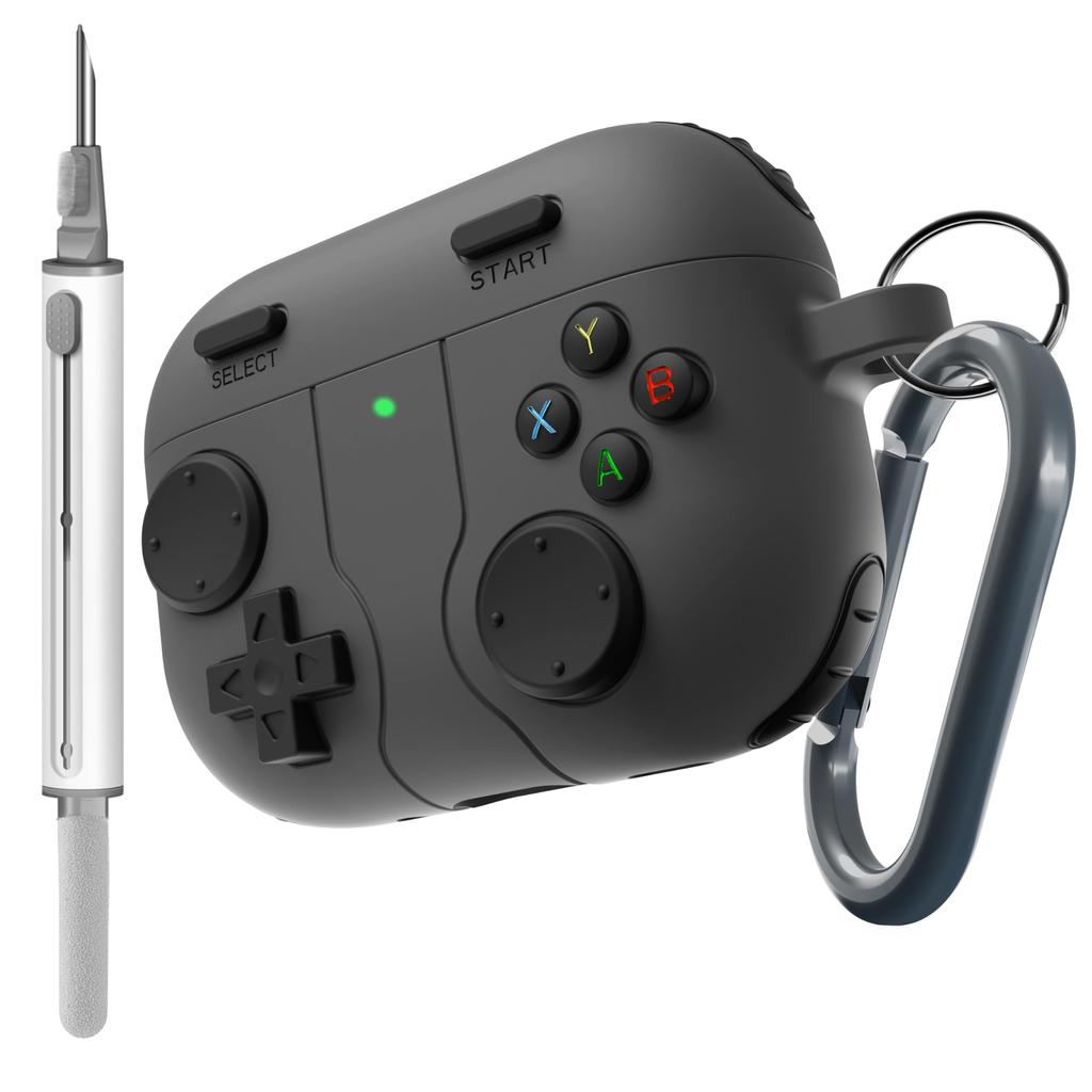 Game Player for AirPods Pro 3 Gen Case Shockproof Protective Soft Skin Silicone Case with Cleaner Kit Keychain for Airpods Pro 3