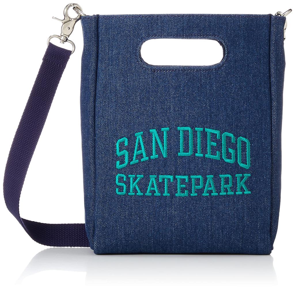 WEGO Canvas Record Shoulder Size Dark Denim 2-Way Bag, Men's, F,