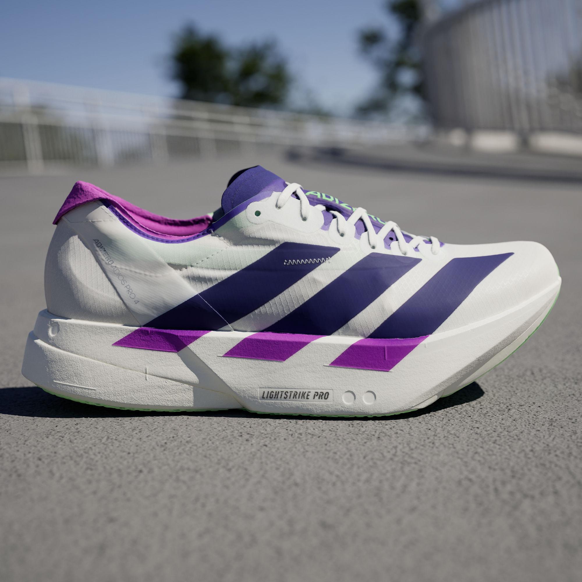 adidas Adizero Adios Pro 4 White Purple Lime Burst 40