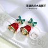 Sweet Strawberry Cherry Apple Fruit Earrings Red Flower Earrings Hipster Mushroom Earrings