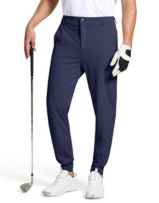 

Мужские повседневные спортивные брюки облегающего кроя с карманами для бега, фитнеса и гольфа XL темно-синий