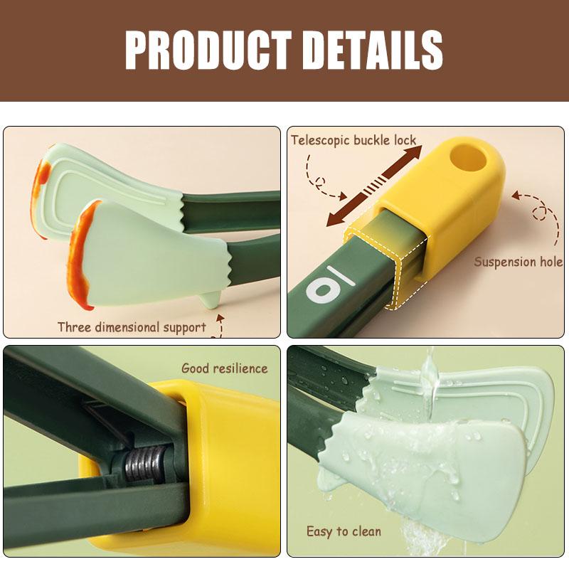 Silikon Anti-skolding Matklype Multifunksjonell Høytemperaturbestandig Grill Biffklype Praktisk Kjøkkenverktøy