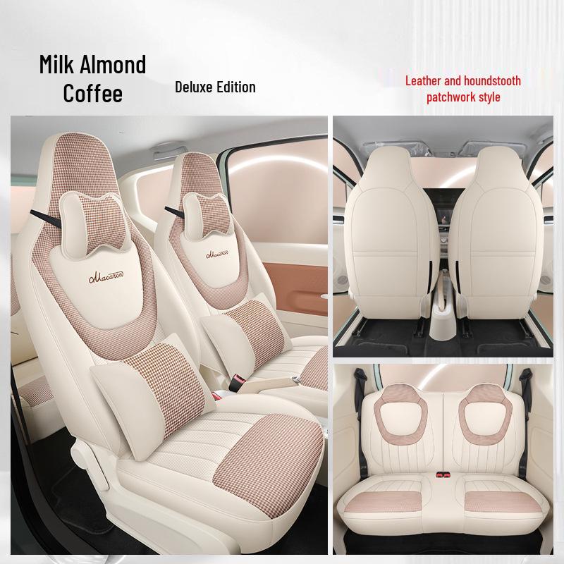 2024 Wuling Hongguang MINI Macaron Car Seat Cover, Third Gen, Cartoon Design, Universal Fit, Full Coverage for All Seasons, 170km.