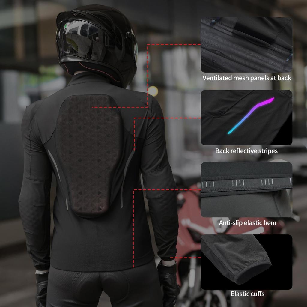 Wosawe Męska Odzież Motocyklowa z Certyfikatem CE Ochraniacze Klatki Piersiowej Ochraniacze Pleców Ochraniacze Ramion i Łokci Zdejmowane Miękkie Ochraniacze Kurtka Motocyklowa