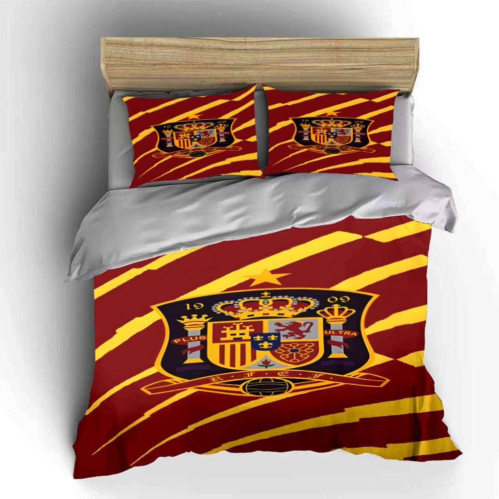 Yellow stripes, Spain emblem. Bedding sets Duvet cover sets Duvet covers Pillowcases(1 * Duvet Cover 2 * Pillowcases without duvet insert)